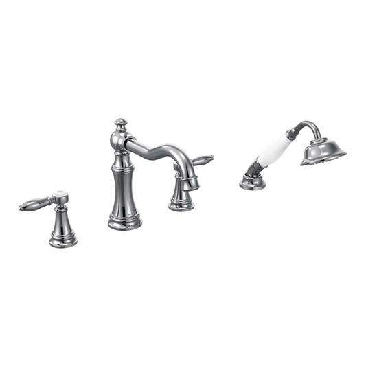 Weymouth Two-Handle Diverter Roman Tub Faucet Including Handheld Shower
