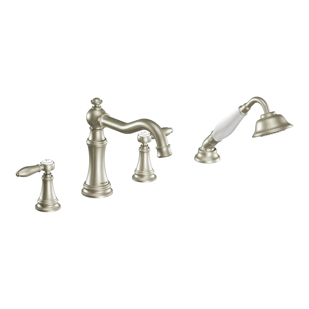 Weymouth Two-Handle Diverter Roman Tub Faucet Including Handheld Shower