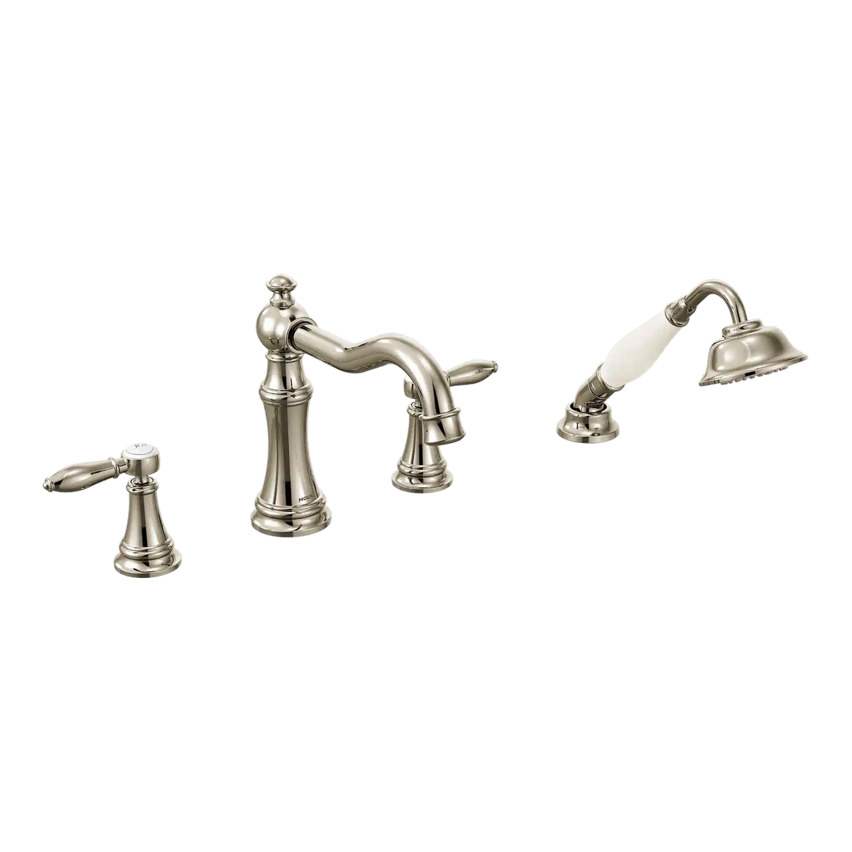 Weymouth Two-Handle Diverter Roman Tub Faucet Including Handheld Shower