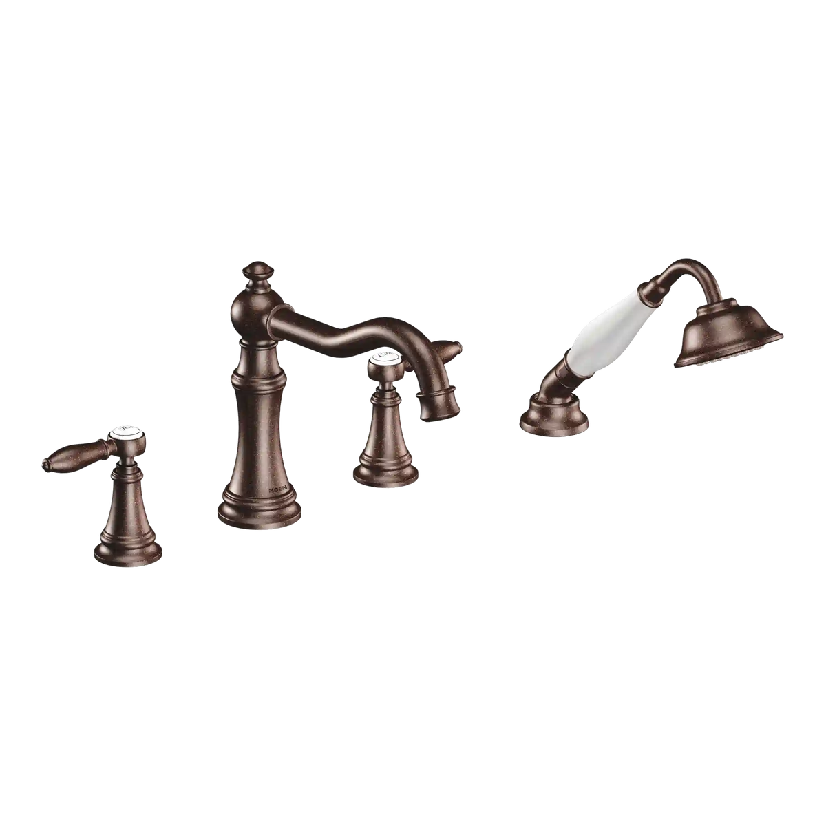 Weymouth Two-Handle Diverter Roman Tub Faucet Including Handheld Shower