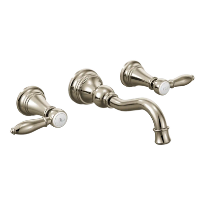Weymouth Two-Handle High Arc Wall Mount Bathroom Faucet