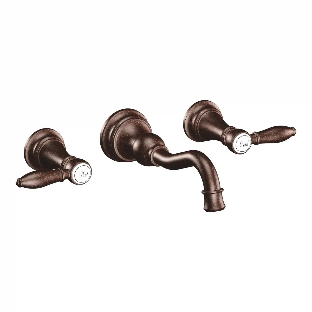 Weymouth Two-Handle High Arc Wall Mount Bathroom Faucet