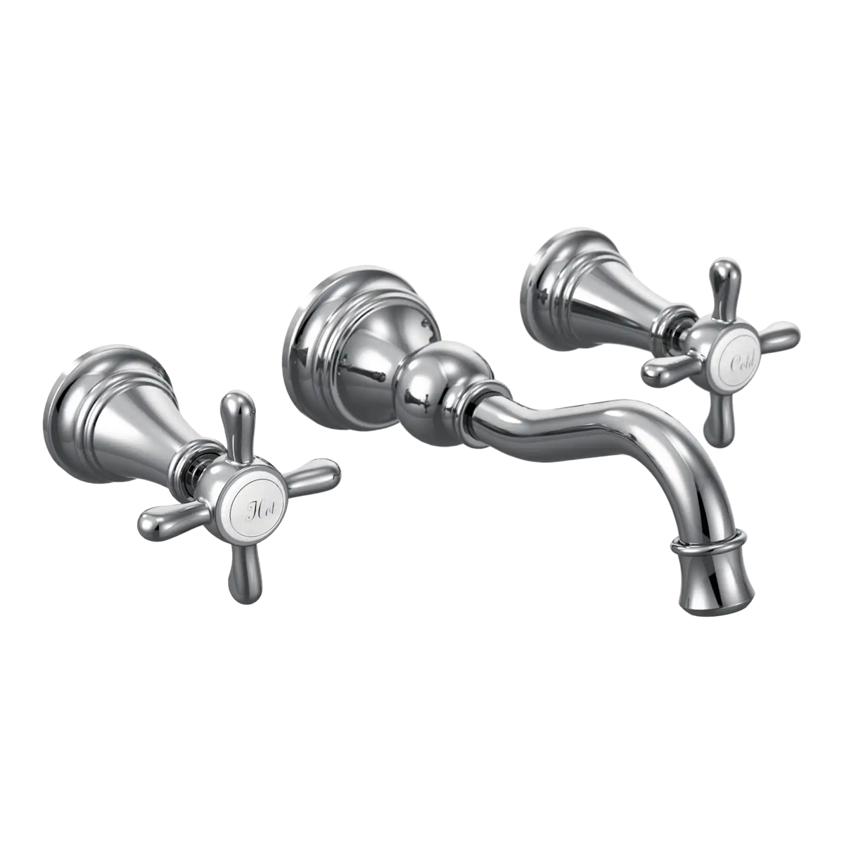 Weymouth Two-Handle High Arc Wall Mount Bathroom Faucet