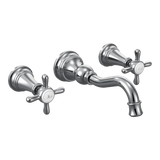 Weymouth Two-Handle High Arc Wall Mount Bathroom Faucet