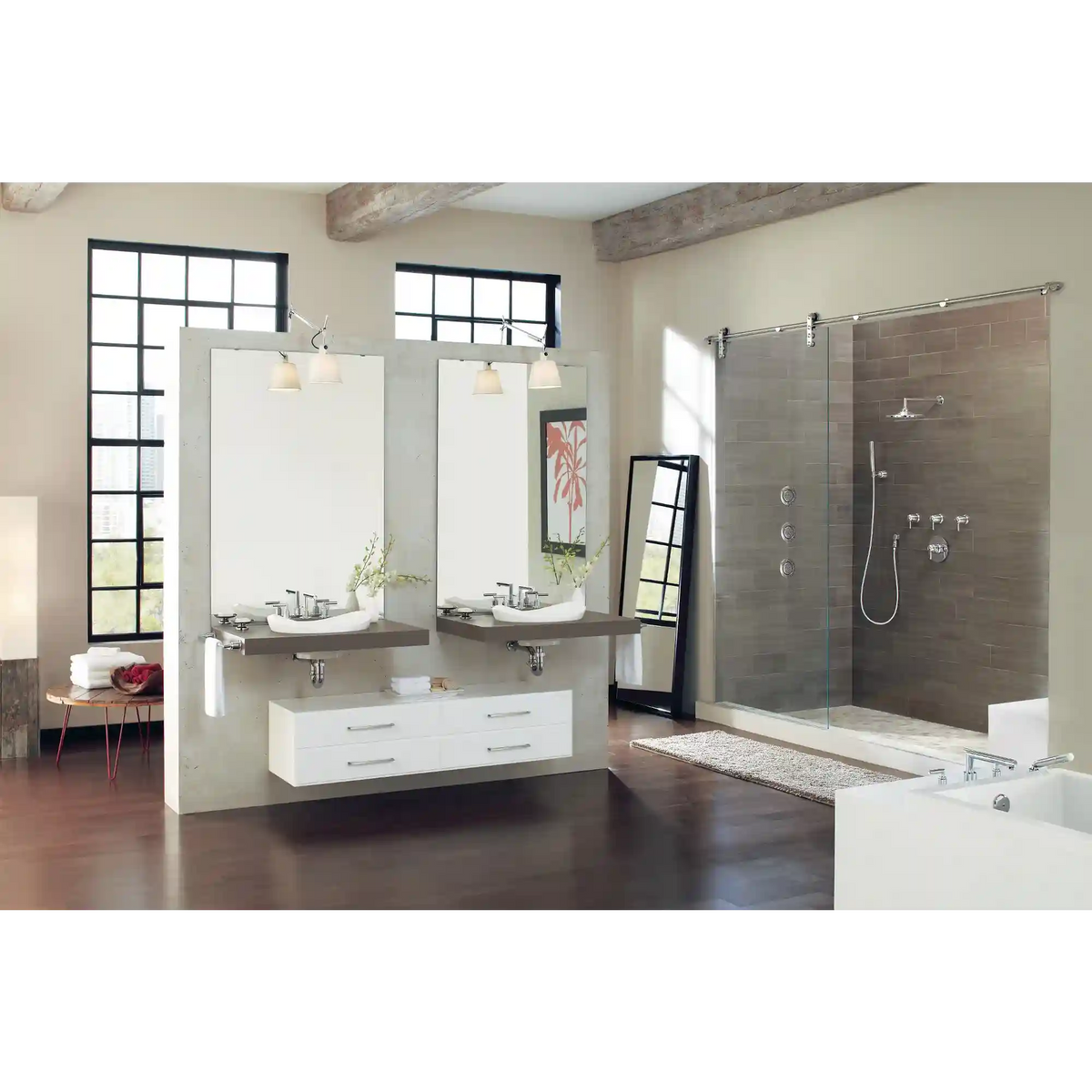 Arris Two-Handle Diverter Roman Tub Faucet Including Handheld Shower
