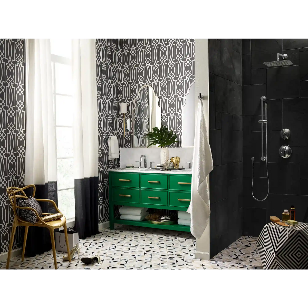 Doux Two-Handle High Arc Bathroom Faucet
