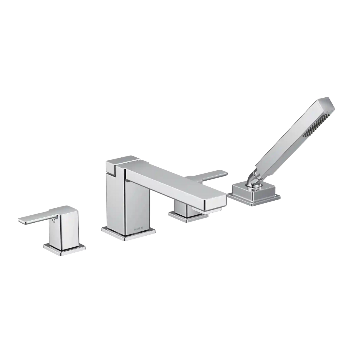 90 Degree Two-Handle High Arc Roman Tub Faucet Includes Hand Shower