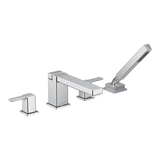 90 Degree Two-Handle High Arc Roman Tub Faucet Includes Hand Shower