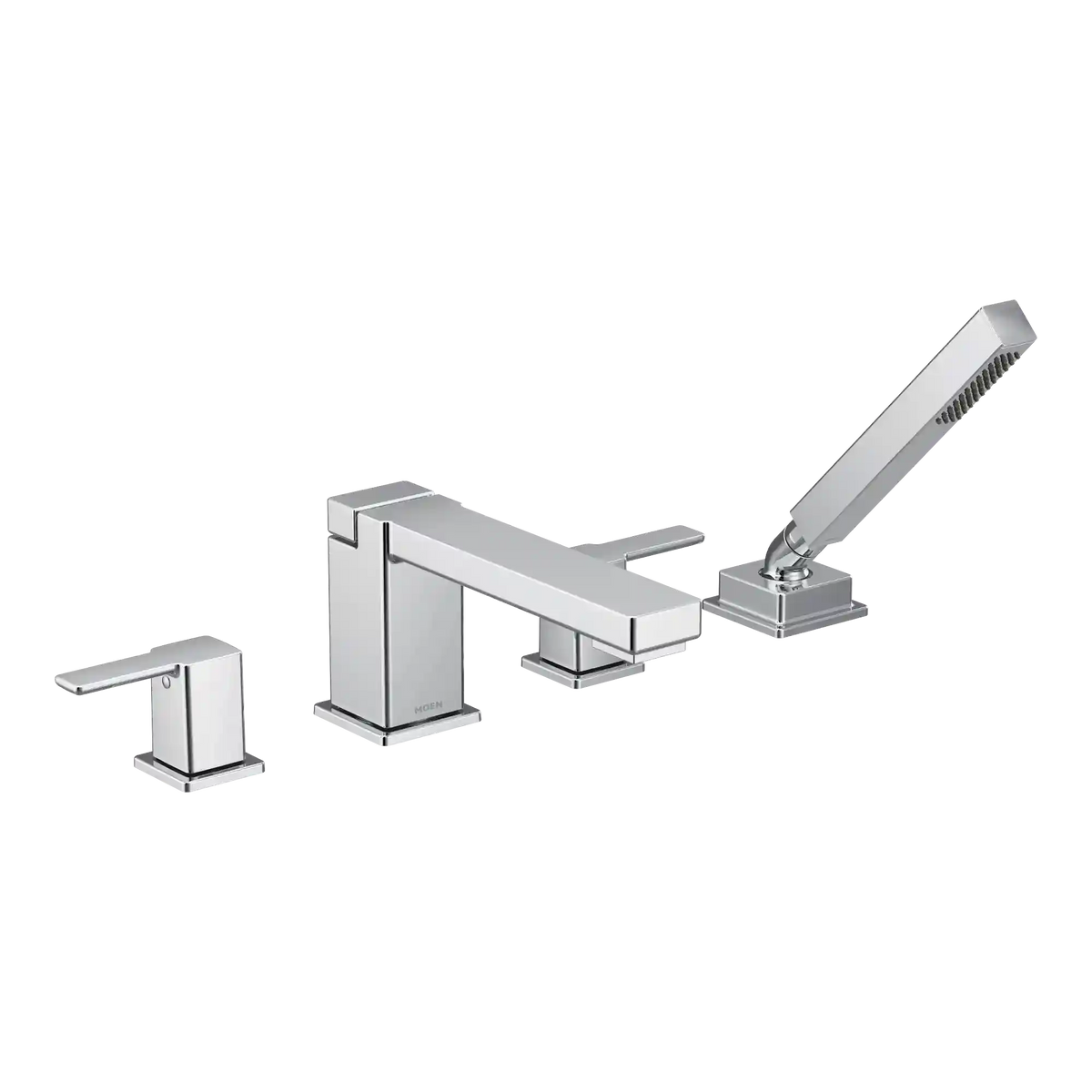 90 Degree Two-Handle High Arc Roman Tub Faucet Includes Hand Shower