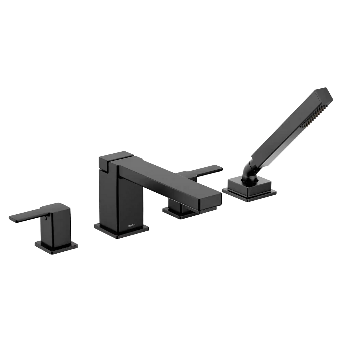 90 Degree Two-Handle High Arc Roman Tub Faucet Includes Hand Shower