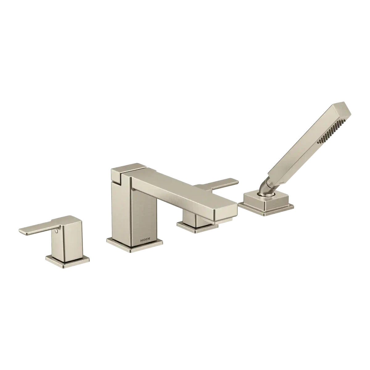 90 Degree Two-Handle High Arc Roman Tub Faucet Includes Hand Shower