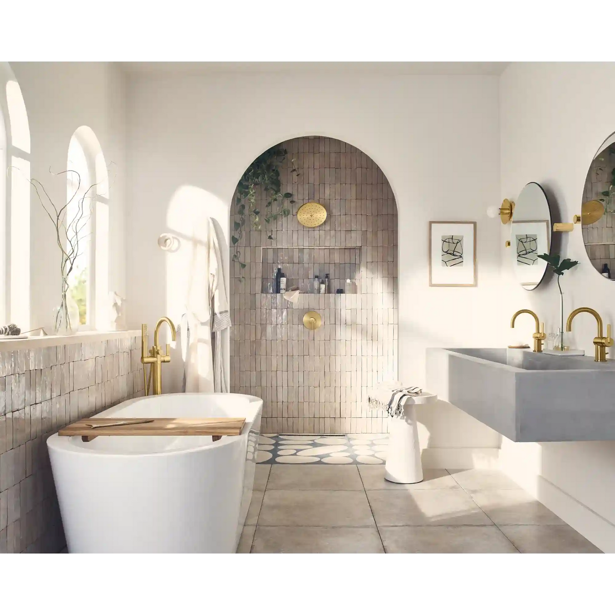Cia One-Handle Tub Filler Includes Hand Shower