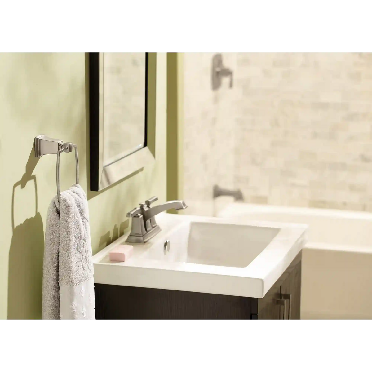 Boardwalk Two-Handle Low Arc Bathroom Faucet