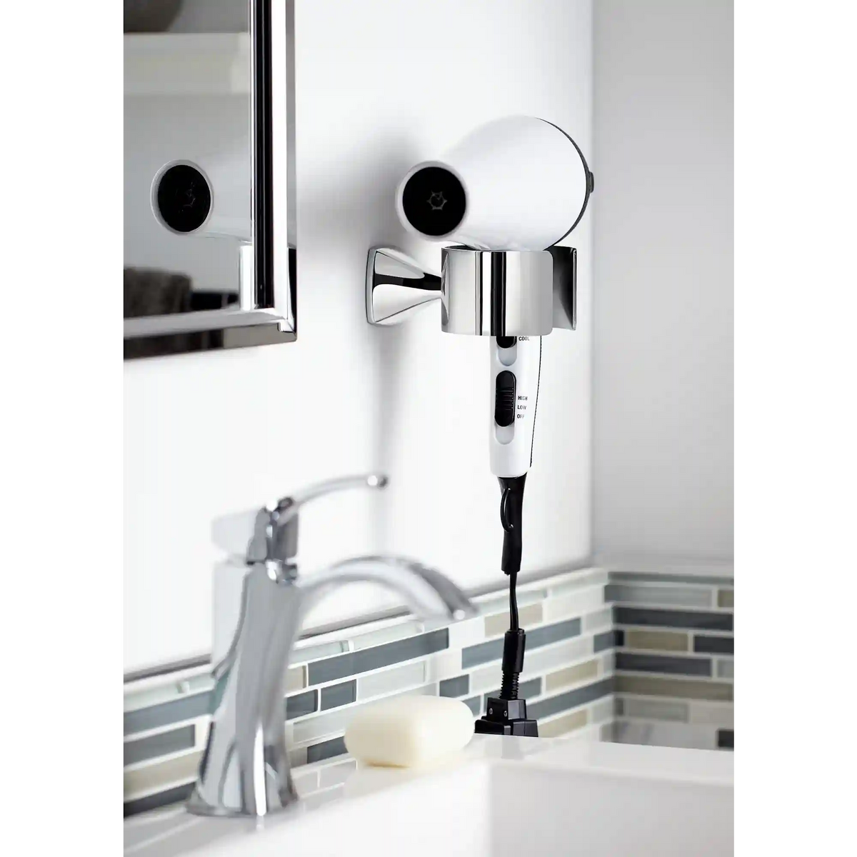 Voss Chrome Hair Dryer Holder